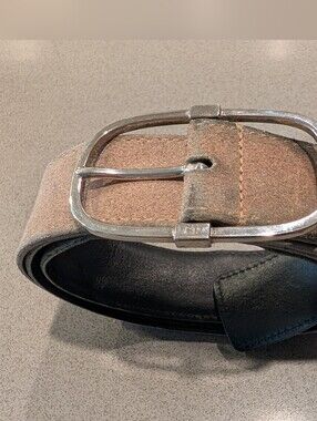 Dior Suede Belt in Brown with Silver Buckle